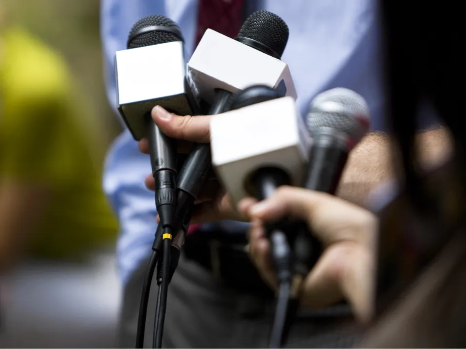 Interview with microphones